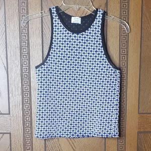 Zara Trafaluc Blue Cross Pattern Crop Top